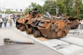 WROCÃÂAW, POLAND - JULY 12, 2022: BTR-82A armoured transporter